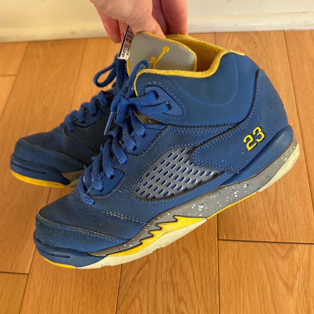 Nike Air Jordan 5 Retro Laney Varsity Royal Blue Yellow Maize 1.5Y Kids Sneakers